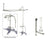 Chrome Clawfoot Tub Faucet Shower Kit with Enclosure Curtain Rod 654T1CTS