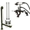 Oil Rubbed Bronze Deck Mount Clawfoot Bathtub Faucet w Hand Shower Package CC655T5system