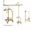 Polished Brass Clawfoot Tub Faucet Shower Kit with Enclosure Curtain Rod 657T2CTS