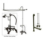 Oil Rubbed Bronze Clawfoot Tub Faucet Shower Kit with Enclosure Curtain Rod 657T5CTS