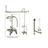 Satin Nickel Clawfoot Tub Faucet Shower Kit with Enclosure Curtain Rod 657T8CTS