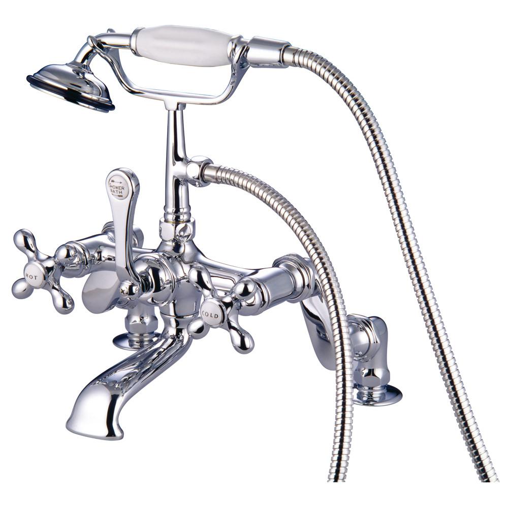 Kingston Brass Chrome Deck Mount Clawfoot Tub Faucet w Hand Shower CC658T1