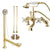 Polished Brass Deck Mount Clawfoot Tub Filler Faucet w Hand Shower Package CC659T2system