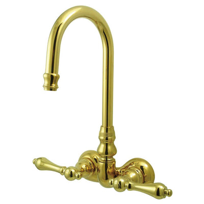 Kingston Brass Polished Brass Wall Mount Clawfoot Tub Filler Faucet CC71T2