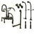 Freestanding Floor Mount Oil Rubbed Bronze Metal Lever Handle Clawfoot Tub Filler Faucet with Hand Shower Package 7T5FSP