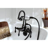 Kingston Oil Rubbed Bronze Wall Mount Clawfoot Tub Faucet with Hand Shower CC7T5