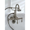 Kingston Satin Nickel Wall Mount Clawfoot Tub Faucet with Hand Shower CC7T8
