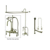 Satin Nickel Clawfoot Tub Faucet Shower Kit with Enclosure Curtain Rod 7T8CTS