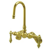 Kingston Brass Polished Brass Wall Mount Clawfoot Tub Filler Faucet CC81T2