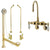 Polished Brass Wall Mount Clawfoot Tub Faucet Package Supply Lines & Drain CC83T2system