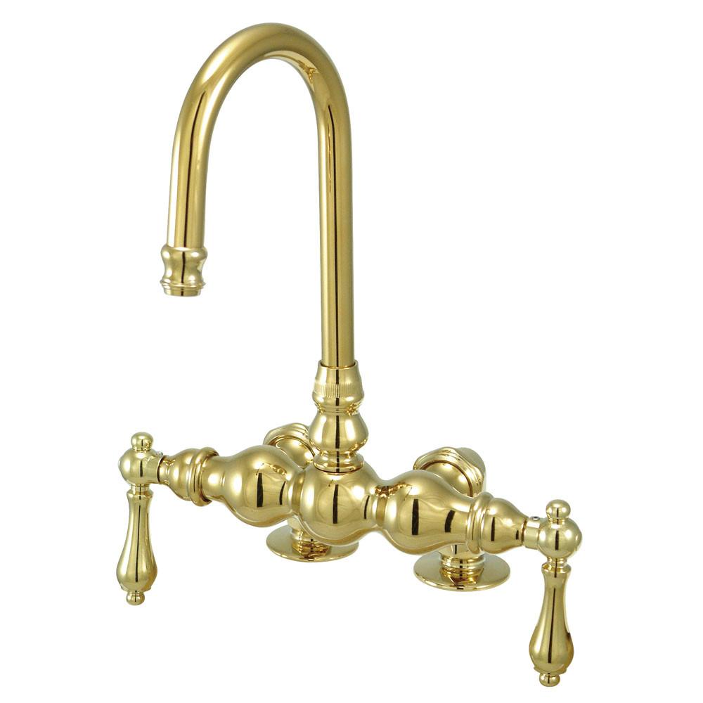 Kingston Brass Polished Brass Deck Mount Clawfoot Tub Filler Faucet CC91T2