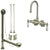 Satin Nickel Deck Mount Clawfoot Bathtub Faucet Package Supply Lines & Drain CC95T8system