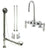 Chrome Deck Mount Clawfoot Bathtub Faucet Package Supply Lines & Drain CC96T1system