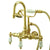 Kingston Brass Polished Brass Wall Mount Clawfoot Tub Faucet w Hand Shower CC9T2