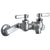 Chicago Faucets 2-Handle Kitchen Faucet in Chrome with 2-1/2 inch Offset Supply Arms, Short Spout and Pail Hook 419737