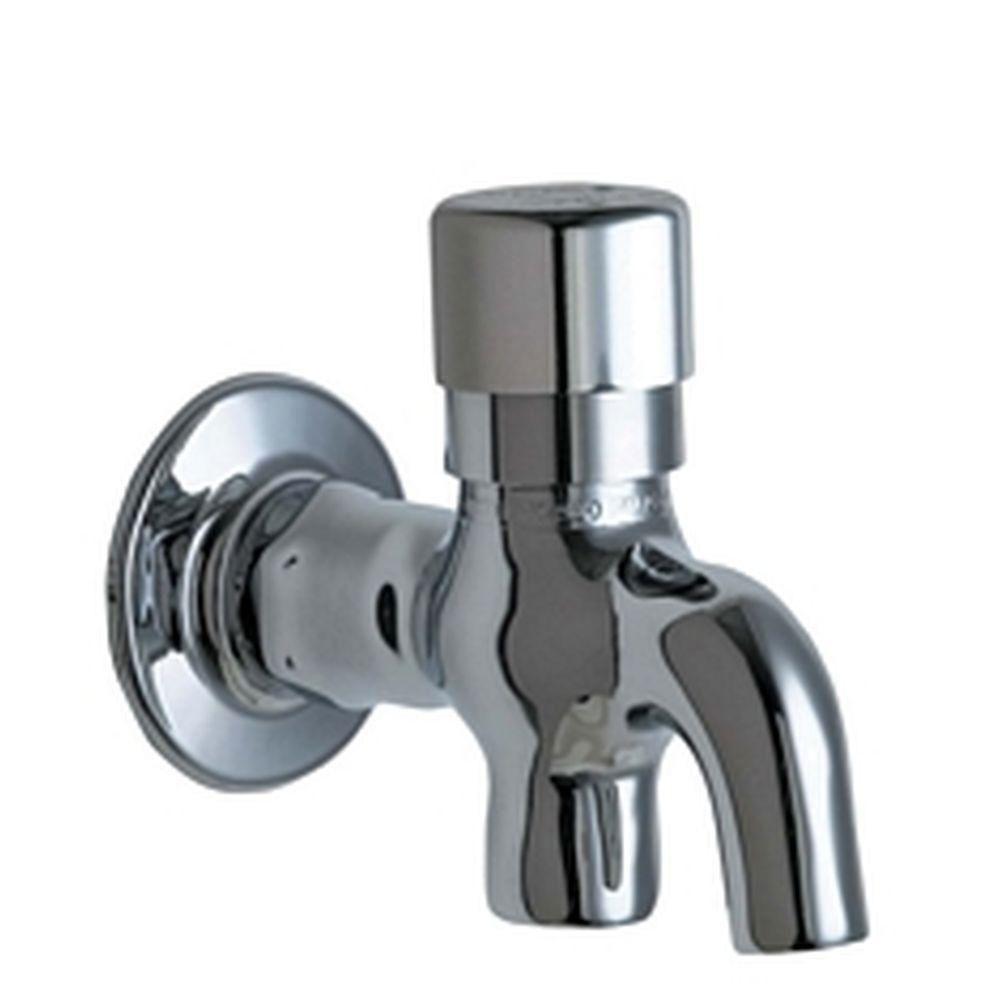 Chicago Faucets Wall Mount 1-Handle Glass Filler in Chrome with Integral Push Button Handle 637998