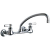 Chicago Faucets 2-Handle Kitchen Faucet in Chrome with 9-1/2 inch L Type Swing Spout 638000