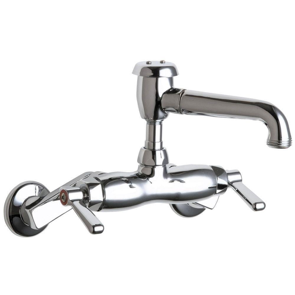 Chicago Faucets 2-Handle Kitchen Faucet in Chrome with 5-3/4 inch L Type Swing Spout 889822