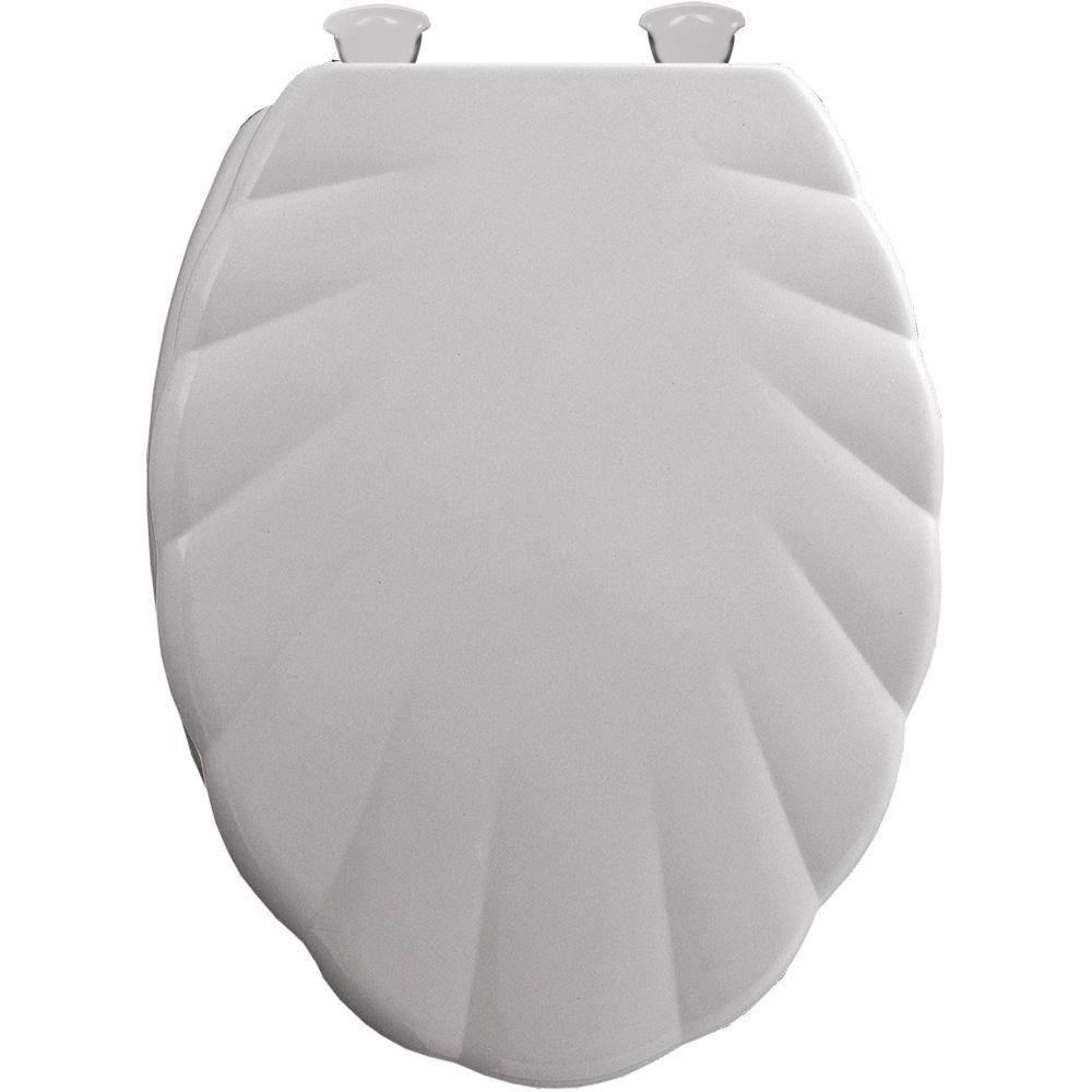 Bemis Sculptured Shell Lift-Off Elongated Closed Front Toilet Seat in White 26056