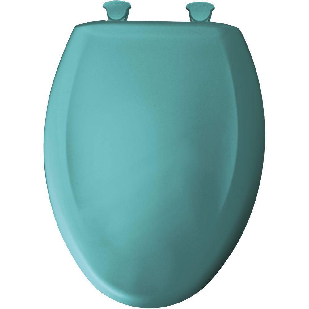 Bemis Slow Close STA-TITE Elongated Closed Front Toilet Seat in Classic Turquoise 428081