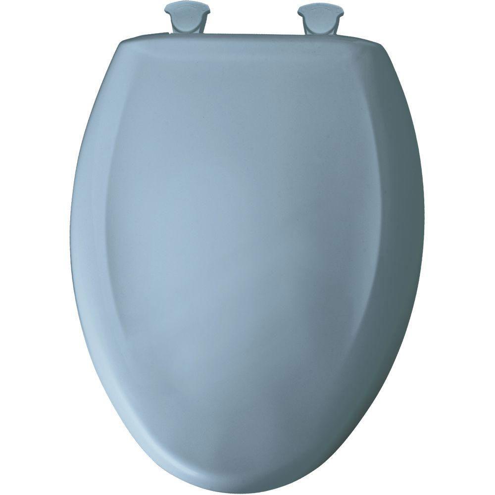 Bemis Slow Close STA-TITE Elongated Closed Front Toilet Seat in Sky Blue 448661