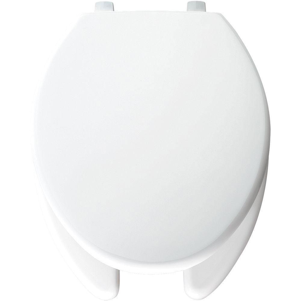 Bemis STA-TITE Elongated Open Front Toilet Seat in White 463095