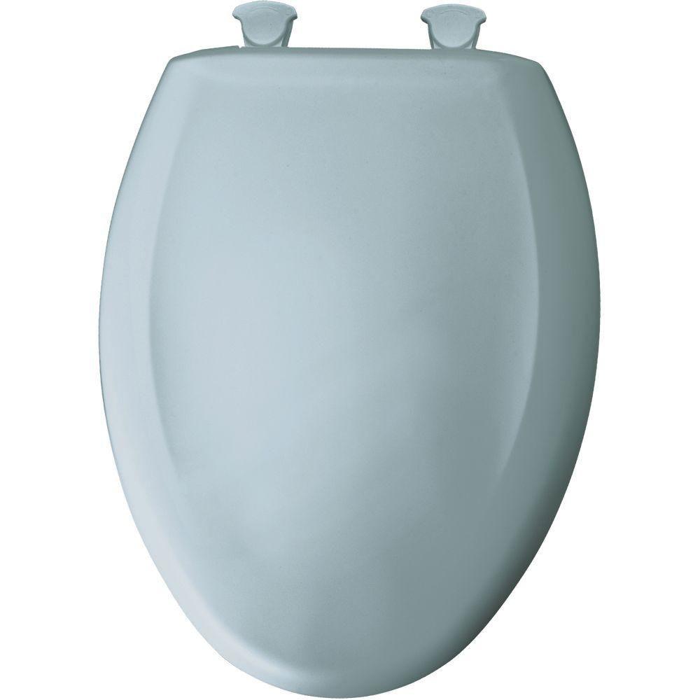 Bemis Slow Close STA-TITE Elongated Closed Front Toilet Seat in Heron Blue 478449