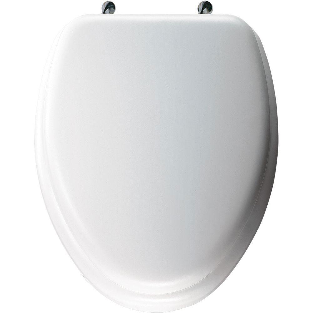 Bemis Elongated Closed Front Toilet Seat in White 480870