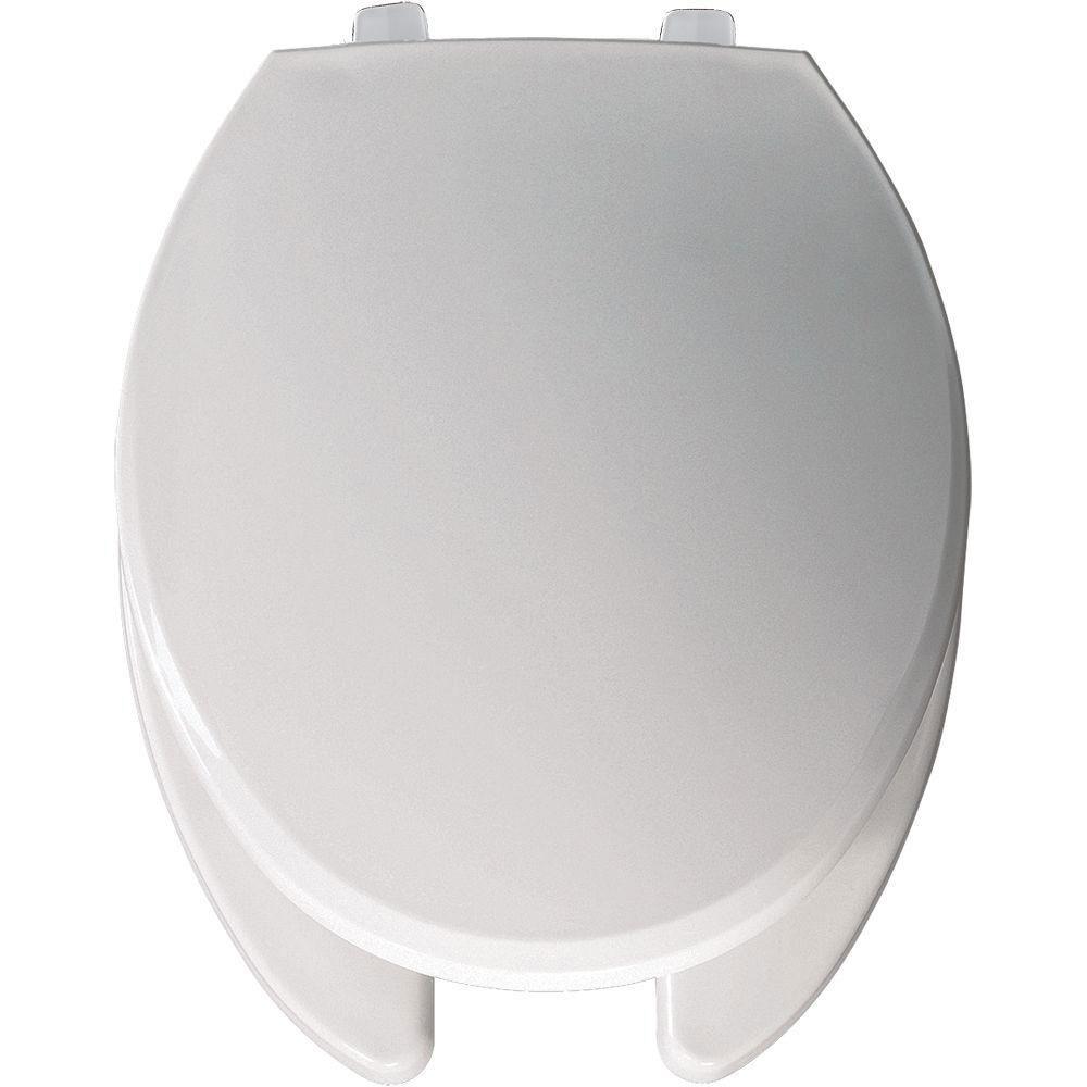 Bemis Just-Lift Elongated Open Front Toilet Seat in White 509948