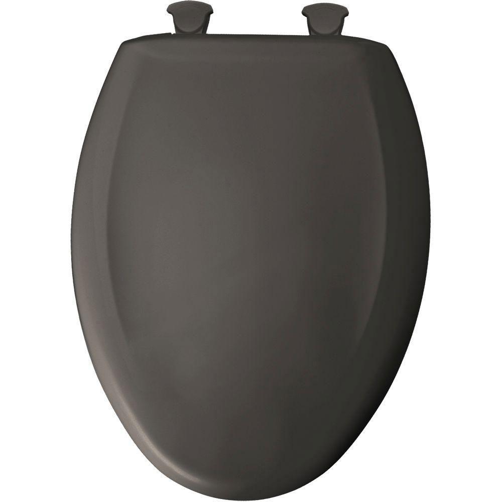 Bemis Slow Close STA-TITE Elongated Closed Front Toilet Seat in Thunder Grey 529755