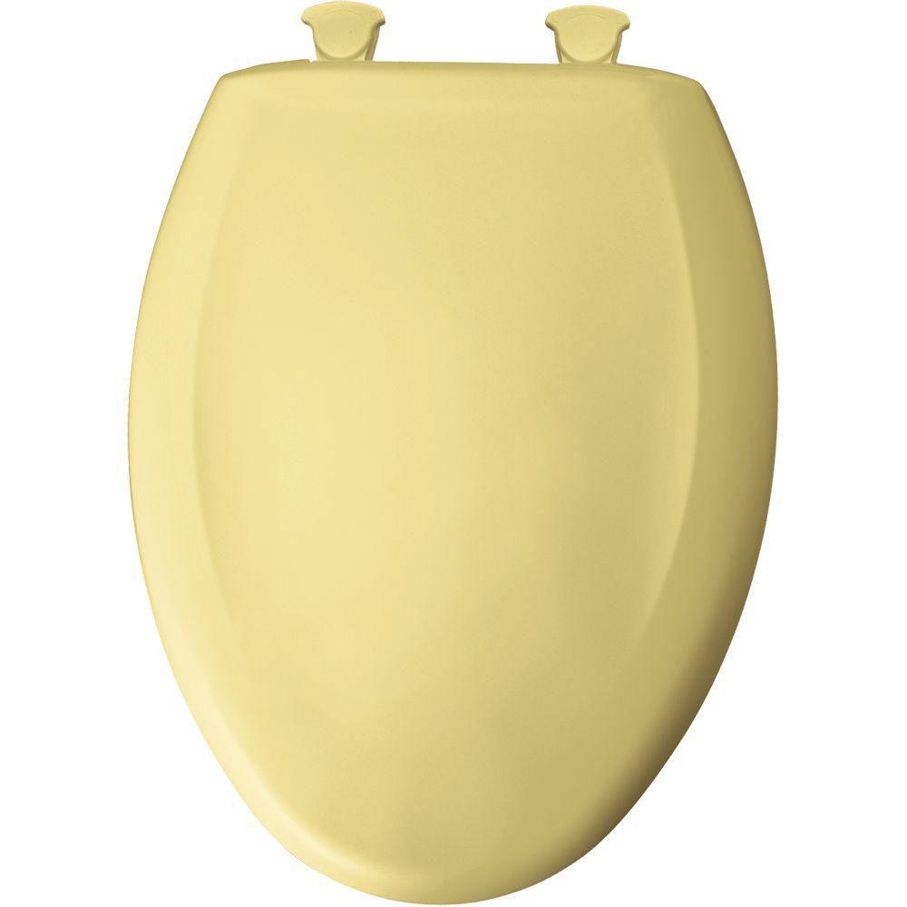 Bemis Slow Close STA-TITE Elongated Closed Front Toilet Seat in Yellow 529789