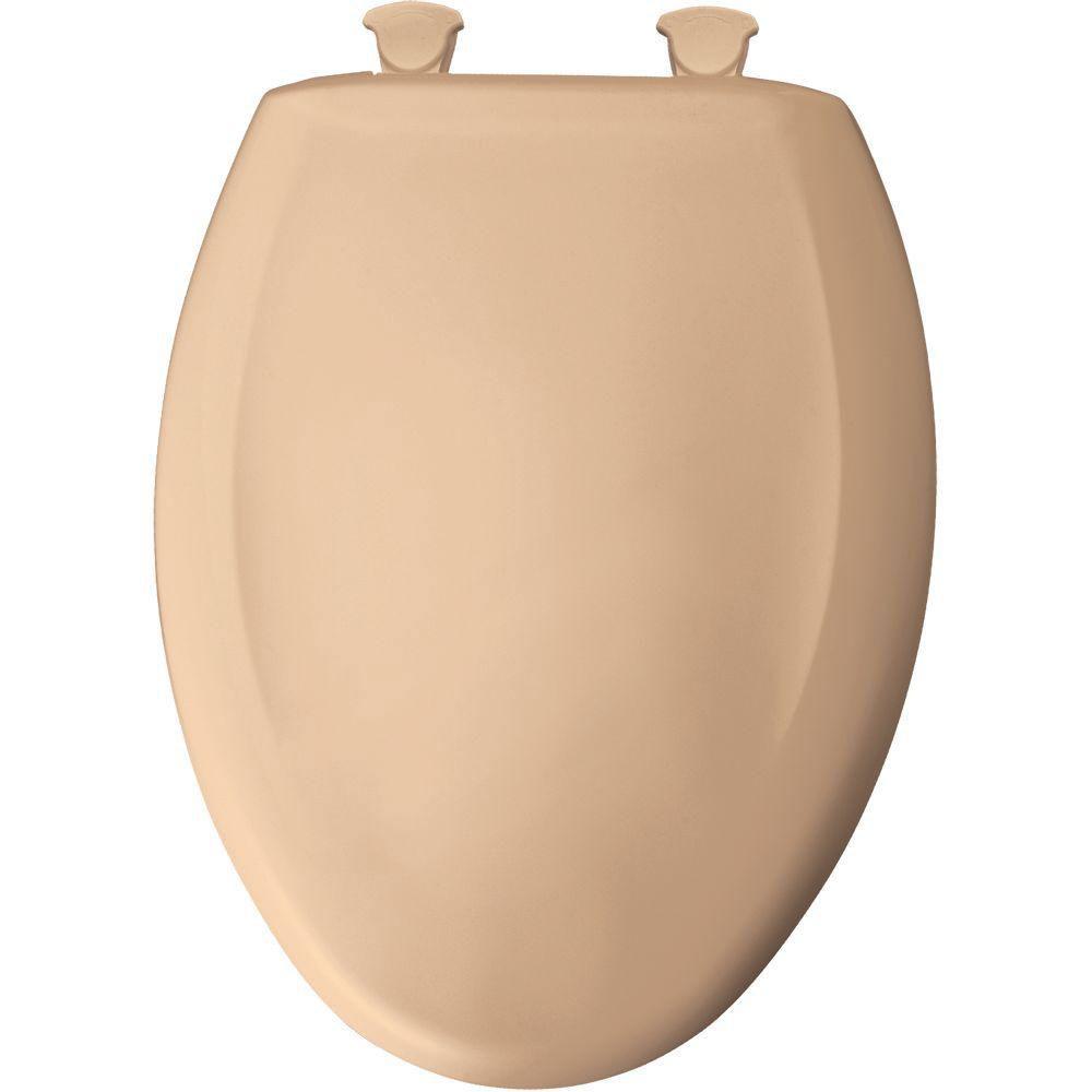 Bemis Slow Close STA-TITE Elongated Closed Front Toilet Seat in Peach Bisque 529790