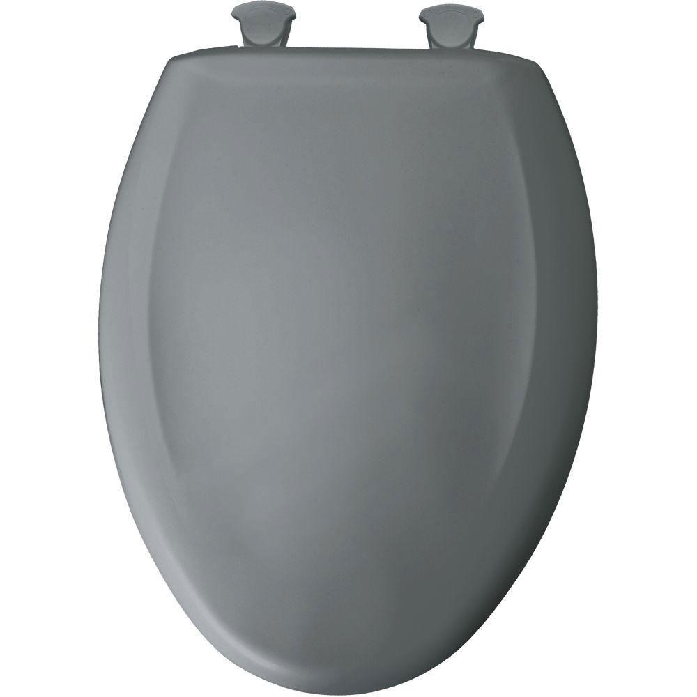Bemis Slow Close STA-TITE Elongated Closed Front Toilet Seat in Classic Grey 529794