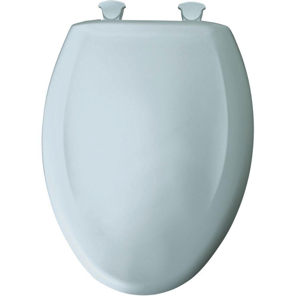 Bemis Slow Close STA-TITE Elongated Closed Front Toilet Seat in Blue Mist 539557