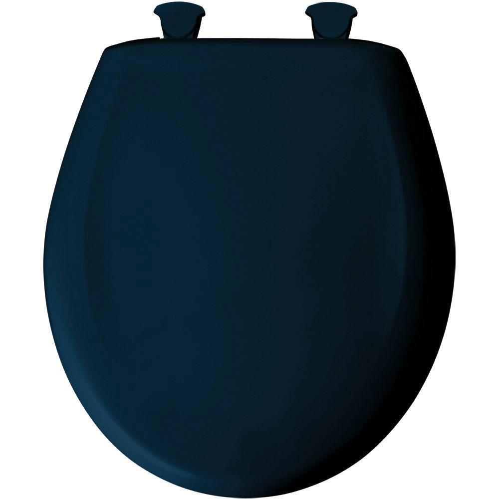 Bemis Slow Close STA-TITE Round Closed Front Toilet Seat in Navy 566605