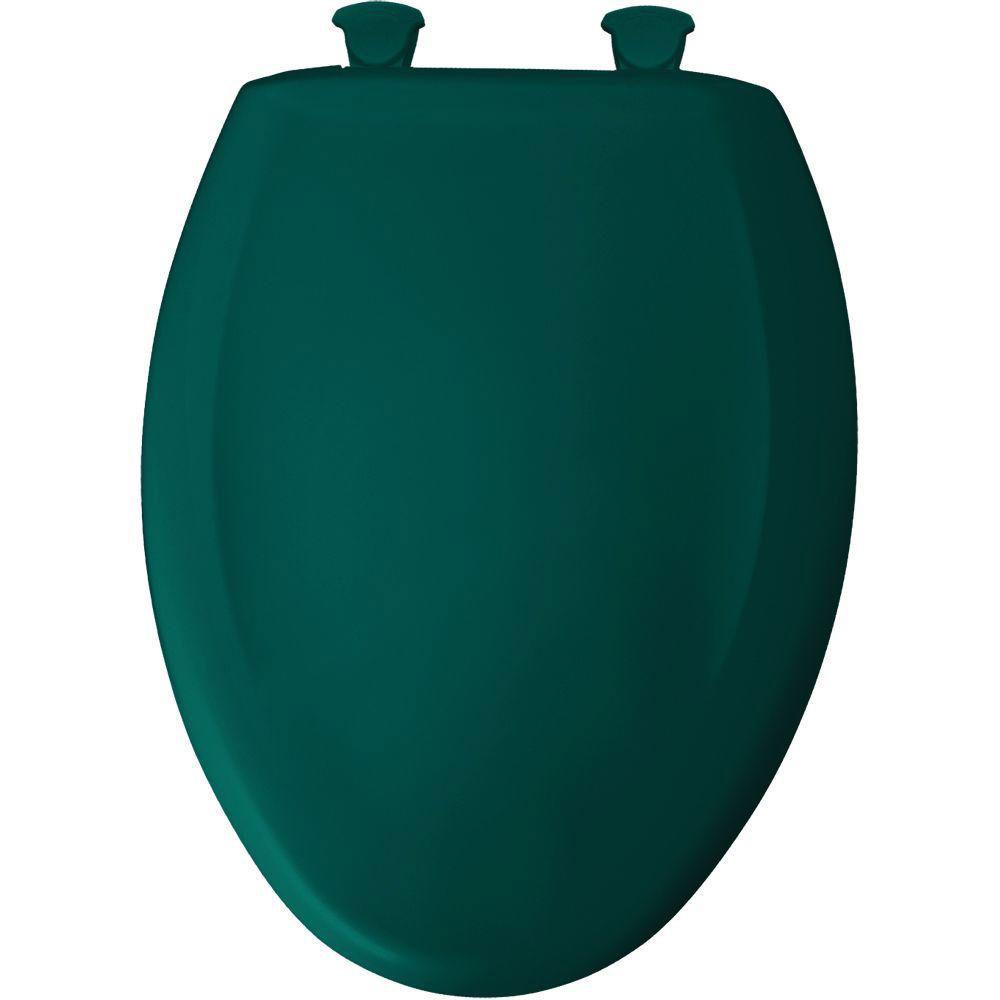 Bemis Slow Close STA-TITE Elongated Closed Front Toilet Seat in Teal 597113