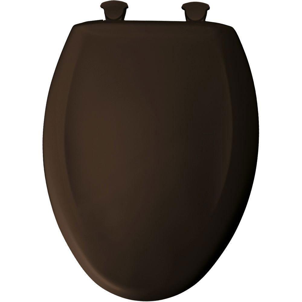 Bemis Slow Close STA-TITE Elongated Closed Front Toilet Seat in Espresso Brown 762476