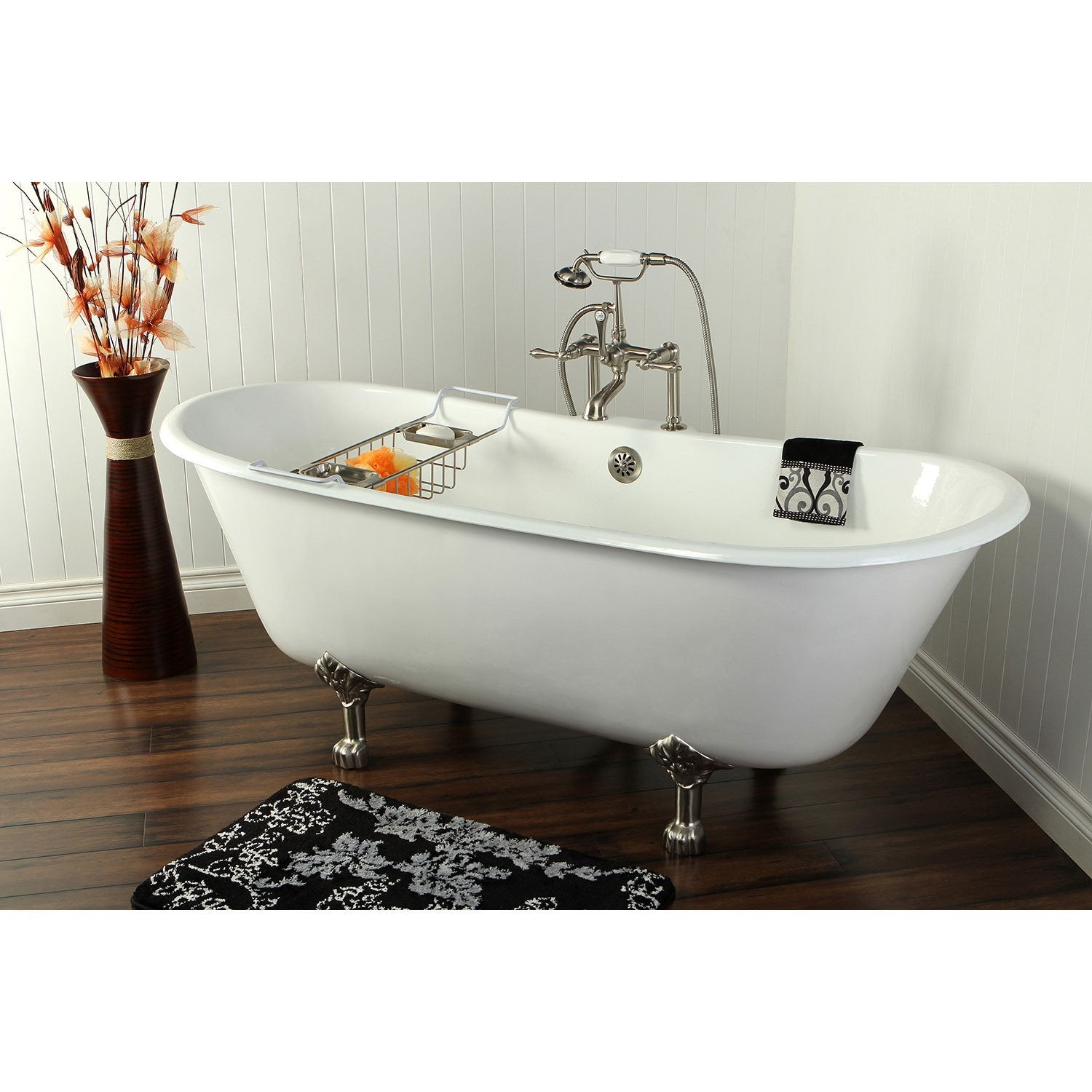 Kingston Brass Claw Foot Bathtub Caddy in Brushed Nickel