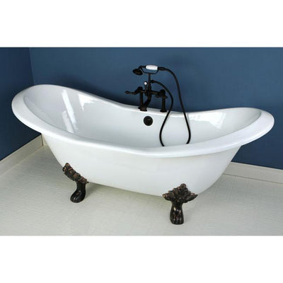 72" Clawfoot Tub with Oil Rubbed Bronze Tub Mount Faucet Hardware Package CTP06