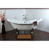 72" Large Claw Foot Tub with Satin Nickel Clawfoot Tub Faucet and Hardware CTP07