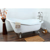 61" Clawfoot Tub with Satin Nickel Tub Mount Faucet and Hardware Package CTP12