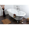 66" Cast Iron Claw Foot Tub w/ Satin Nickel Tub Faucet & Hardware Package CTP16