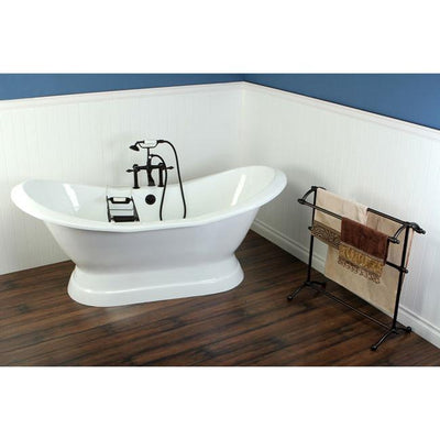 72" Freestanding Tub with Oil Rubbed Bronze Tub Filler & Hardware Package CTP21