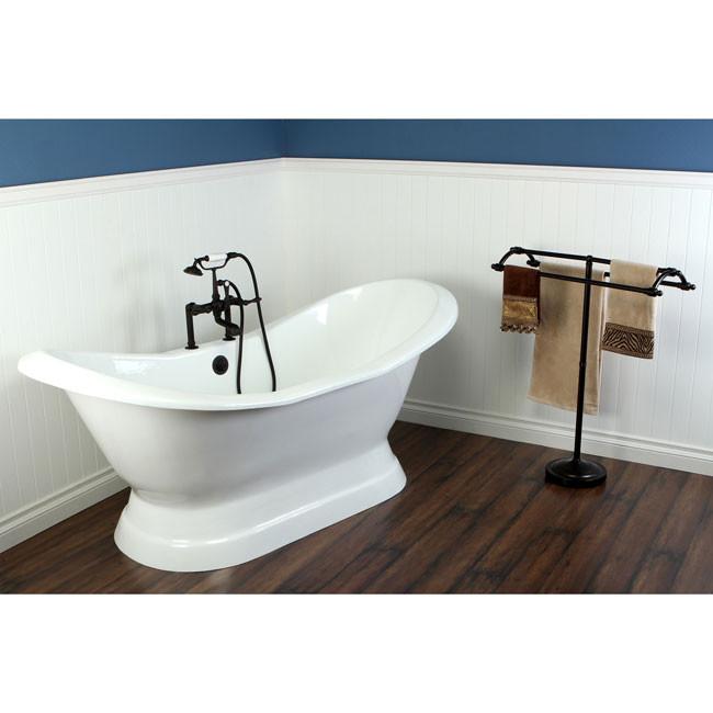 72" Freestanding Tub with Oil Rubbed Bronze Tub Filler & Hardware Package CTP22