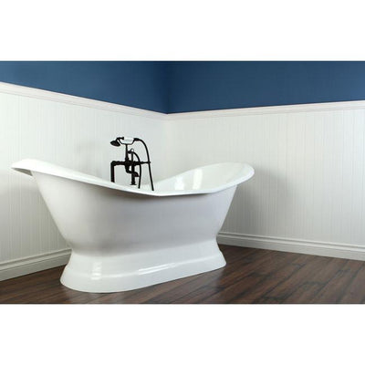 72" Pedestal Bathtub with Oil Rubbed Bronze Tub Faucet & Hardware Package CTP23