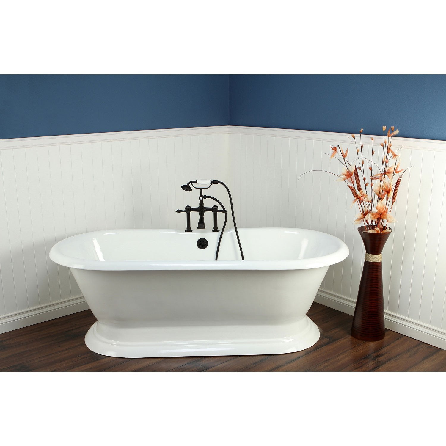 72" Freestanding Tub with Oil Rubbed Bronze Tub Faucet & Hardware Package CTP29
