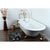 67" Clawfoot Tub, Floor Mount Polished Brass Tub Filler & Hardware Package CTP39
