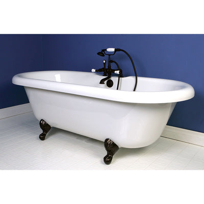 67" Acrylic Clawfoot Tub w Oil Rubbed Bronze Tub Faucet & Hardware Package CTP46