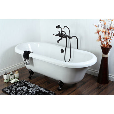 67" Clawfoot Tub with Freestanding Oil Rubbed Bronze Tub Faucet Package CTP55