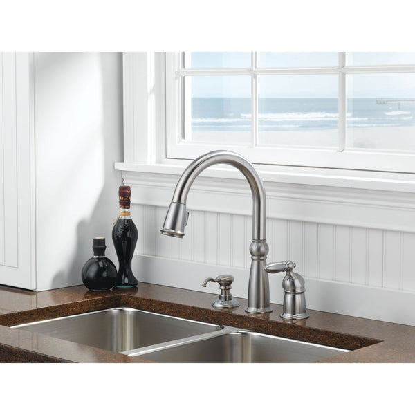 Delta kitchen faucet setscrew location Trinsic Victorian Pilar series
